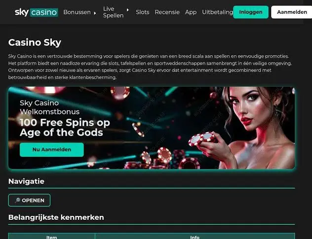 Sky Casino Nederland — Uw Gids voor de Officiële Sky Website 2026 image 1